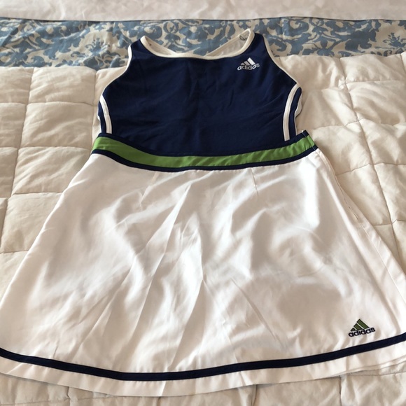 Adidas navy white green tennis ensemble skirt 10 - Picture 6 of 12